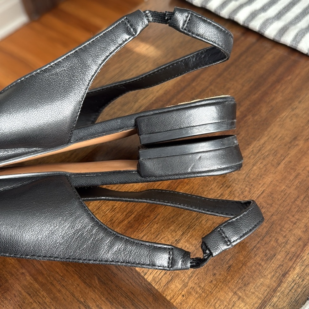 Vince Camuto Elegant Black Slingback Flats 7 - Picture 7 of 8